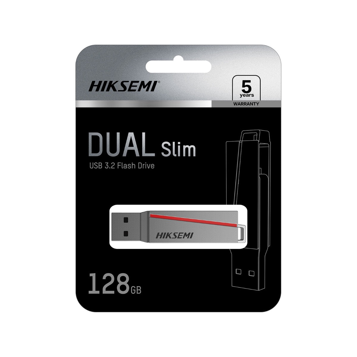 Hiksemi Dual Slim 128GB USB-C Flash Drive