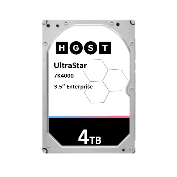 4TB HGST Ultrastar 7K4000, 7200RPM, 512n, 64MB Cache, SATA-6Gbps 3.5" Enterprise HDD (Pulled - 1Y warranty)