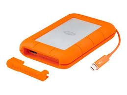 500GB LaCie Rugged Mini, USB 3.0, Thunderbolt, SSD, Portable External HDD, Orange