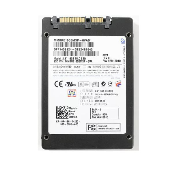 16GB Samsung, MLC 2.5", SATA II, SSD