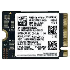 512GB Samsung, PM991A, PCIe, NVMe, M.2 2230, SSD