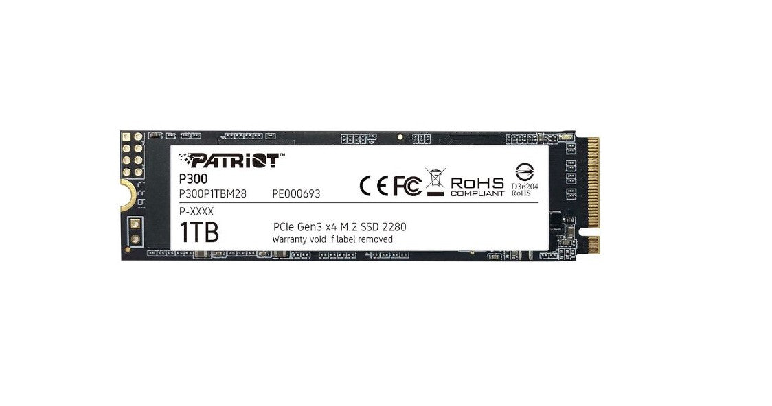 1TB Patriot P300, M.2-2280, NVMe, PCIe Gen 3x4, 1.3V, SSD