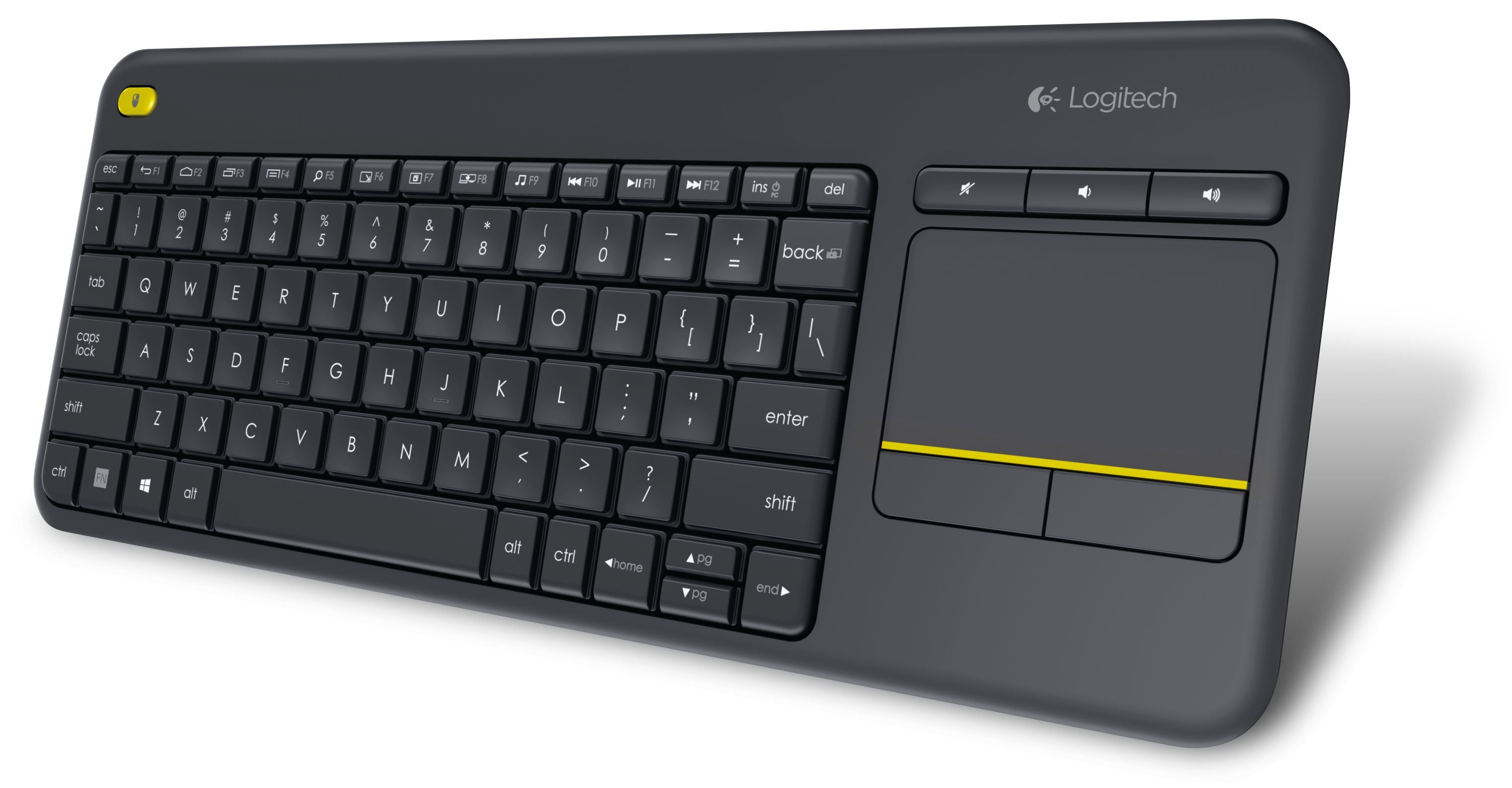 Logitech K400 Plus - Wireless Keyboard - Touchpad - Black - USB