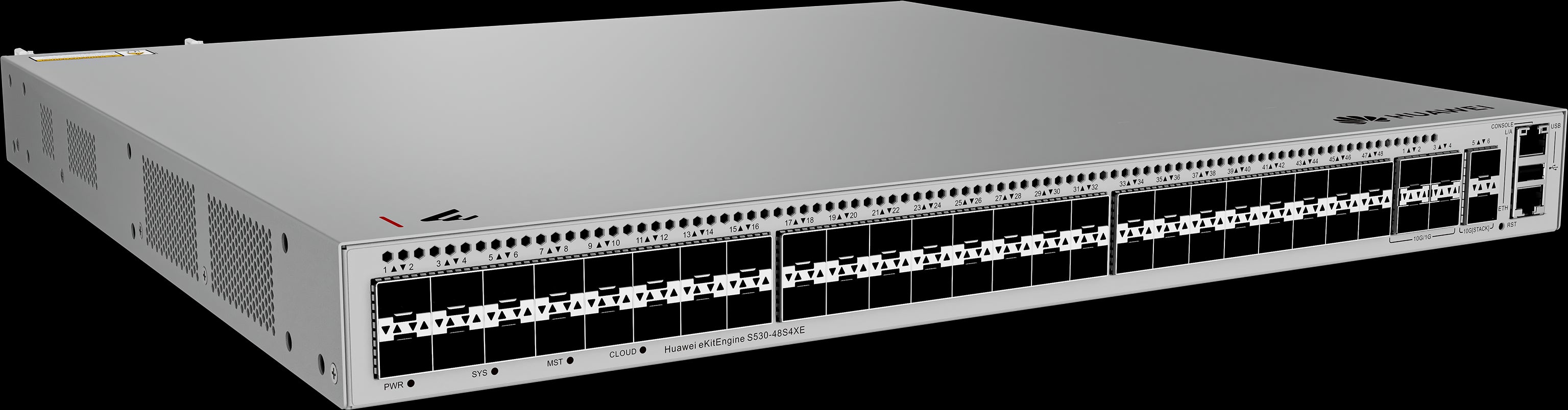 S530-48S4XE 48*GE SFP ports 4*10GE SFP+ ports 2*12GE stack ports with 1*AC power module