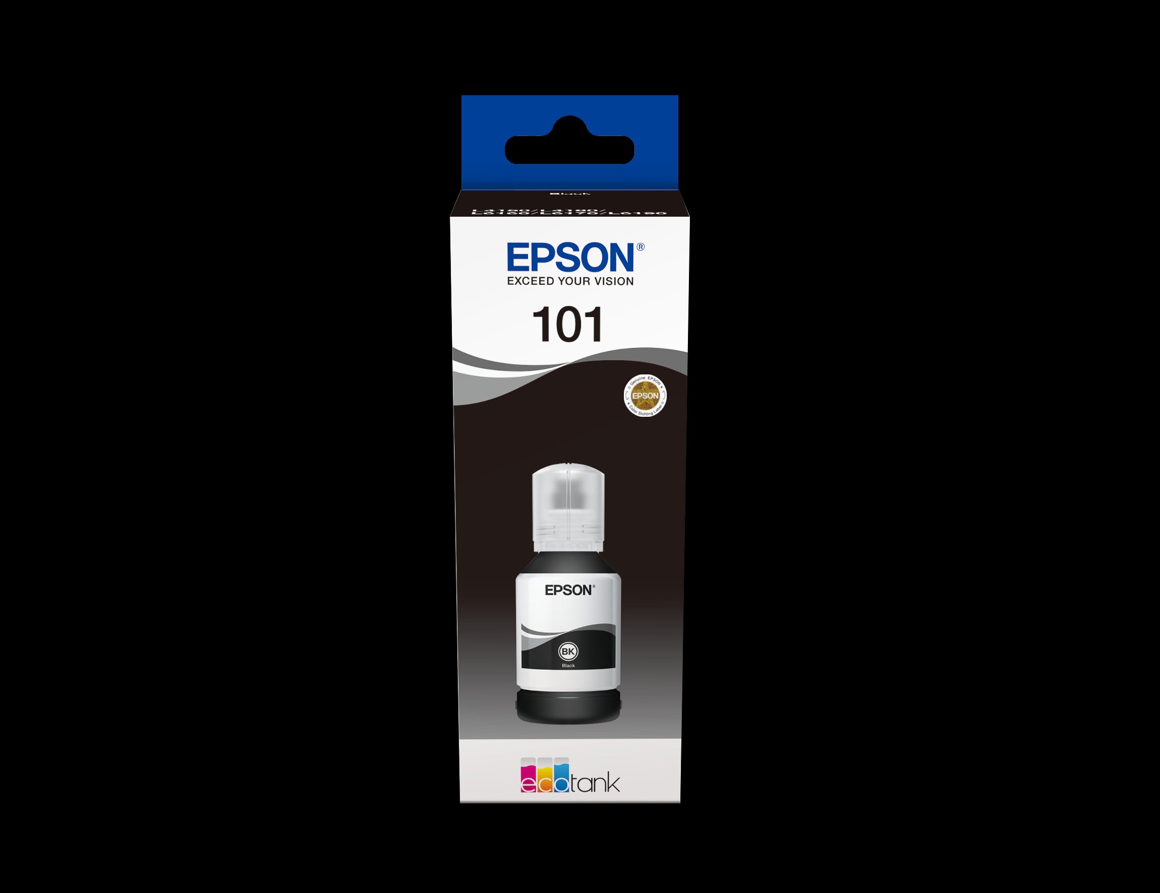 Epson 101 Ink Bottles Black 127ml Ecotank L4150 / L4156 / L4160 / L4260 / L6160 / L6170 / L6176 / L6190 / L6270 / L6290 / L6370 / L14150 7500 pages