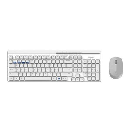 RAPOO 8100M - Multimode wireless keyboard and mouse combo - White