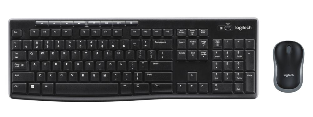 Logitech MK270 - Wireless Keyboard and Mouse combo - Black - USB