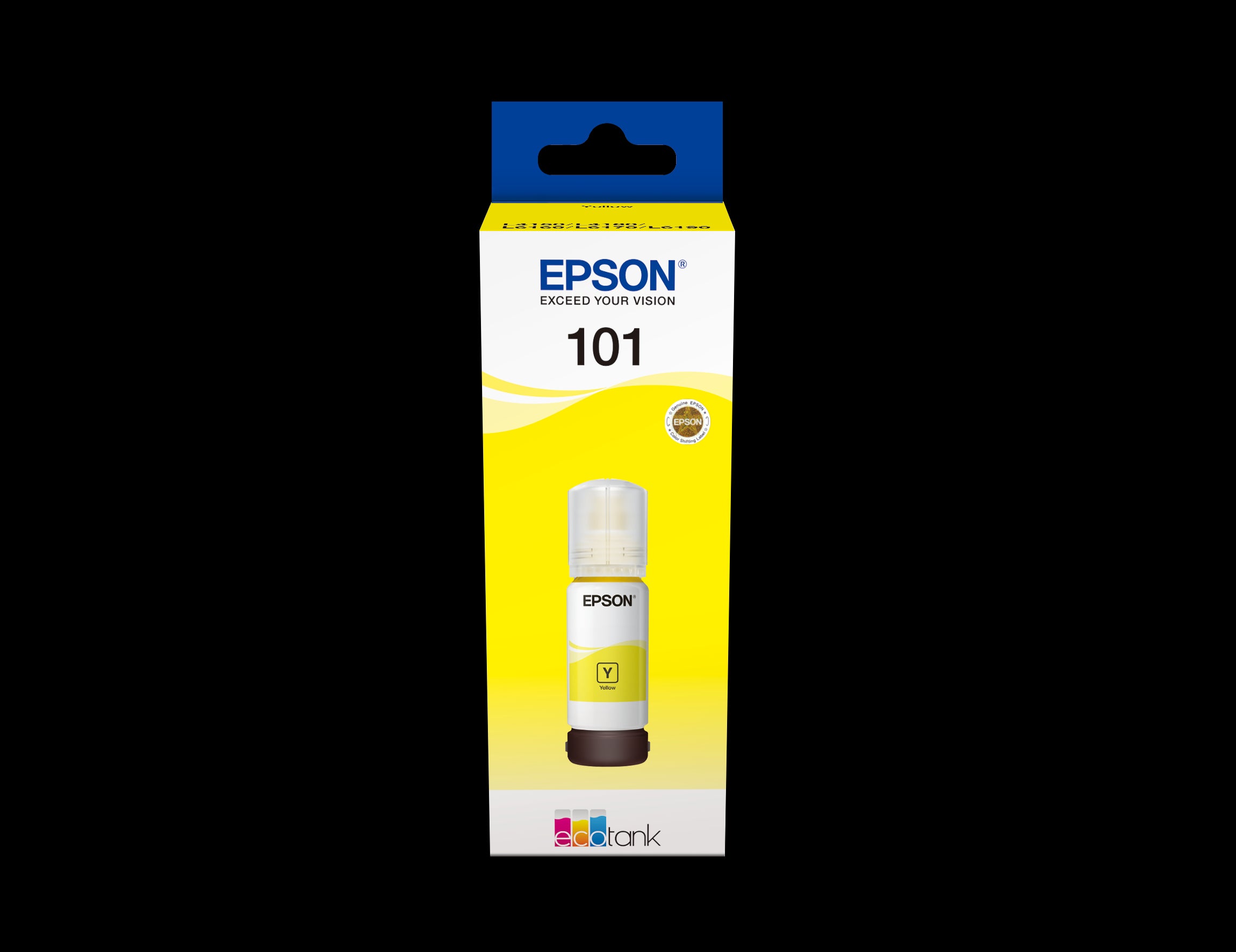 Epson 101 Ink Bottles Yellow 70ml Ecotank L4150 / L4156 / L4160 / L4260 / L6160 / L6170 / L6176 / L6190 / L6270 / L6290 / L6370 / L14150 6000 pages