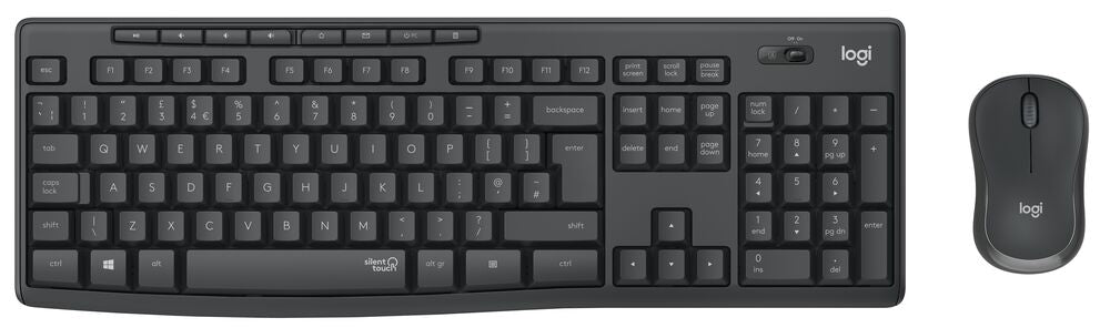 Logitech MK295 - Wireless Keyboard and Mouse combo - Black - USB - Silent