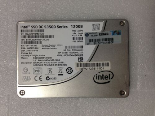 120GB HP Intel, S3500 Series, SATA, SFF, 2.5", SSD