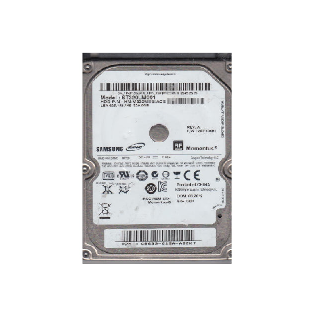 320GB, Seagate, 2.5", 5400 RPM, 8MB,  SATA 3.0Gb/s, Internal HDD