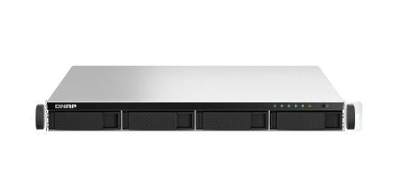 1U 4-Bay QNAP rackmount NAS, Intel® Celeron® N5105/N5095 Quad-Core, 8GB RAM Onboard (Not Expandable), 4 x 3.5"/2.5" SATA 6Gb/s Drive Bays, 1 x PCIe Gen3x2 Slot, 2 x 2.5GbE, 1 x HDMI 1.4b, 2 x USB 3.2 Gen2 Type-A+ 2 x USB 2.0, 1 x 250W PSU