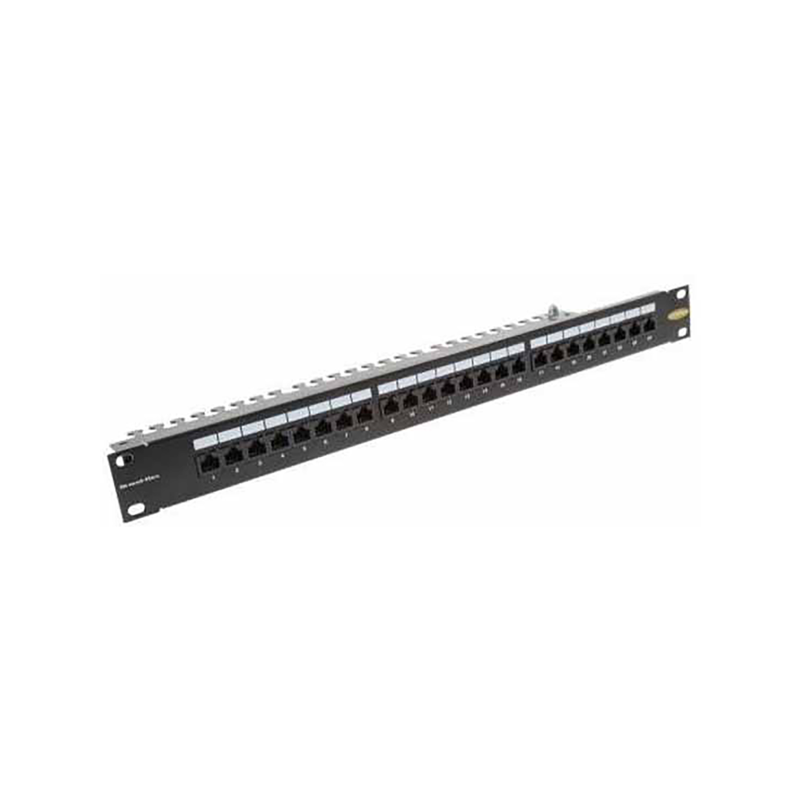 Zone 24-Port CAT6 Populated 1U Black Patch Panel