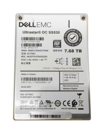 7.68TB DELL EMC Ultrastar DC SS530, SAS, 12Gbps, 512e , 2.5'' SSD 