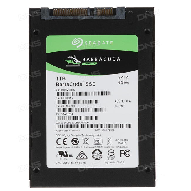 1TB Seagate Barracuda, 2.5", SATA, (Read 540MB Write 520MB), 6Gbs, SSD