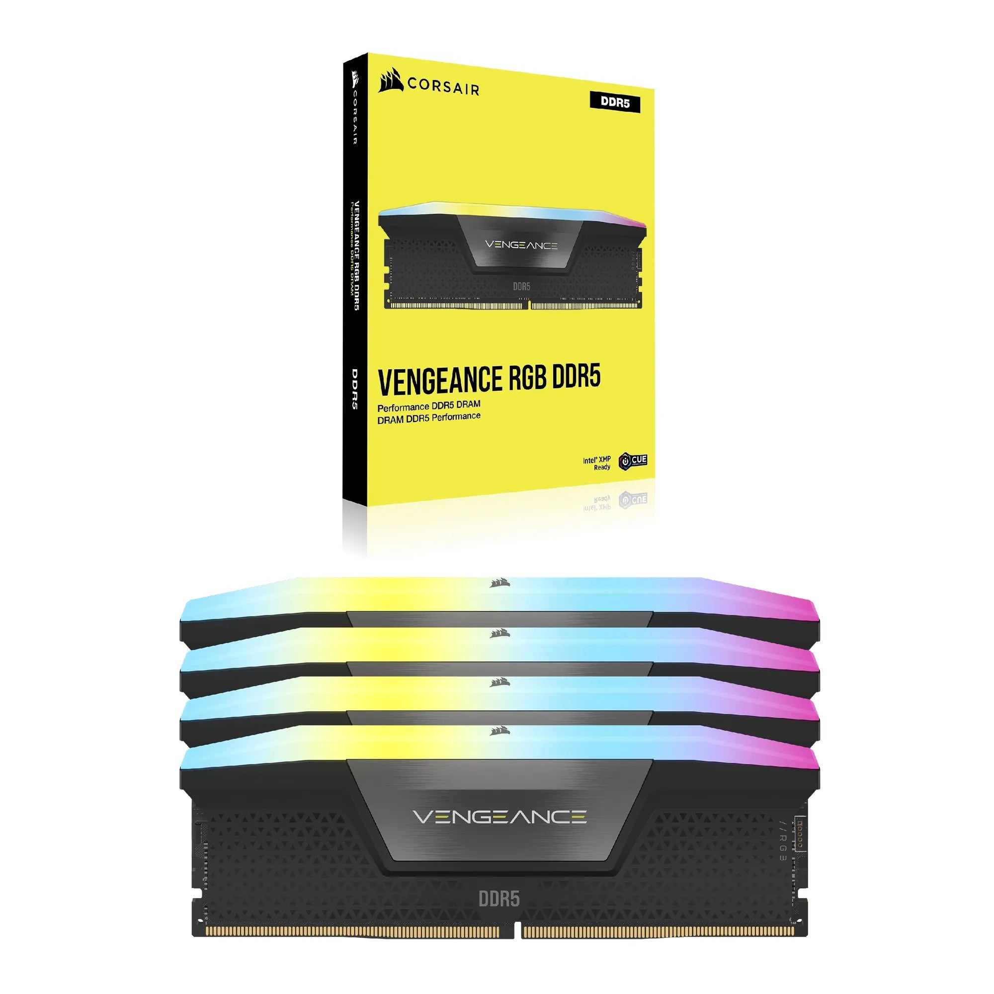 Corsair Vengeance RGB CMH128GX5M4B5600C40, 128 GB, 4 x 32 GB, DDR5, 5600 MHz, 288-pin DIMM