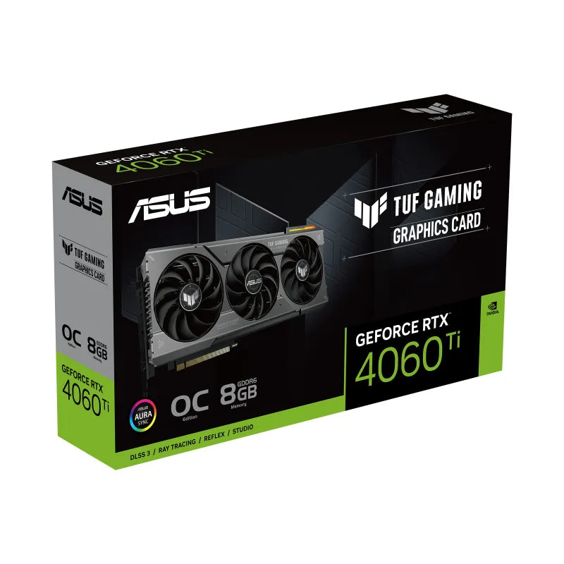 ASUS TUF Gaming TUF-RTX4060TI-O8G-GAMING, GeForce RTX 4060 Ti, 8 GB, GDDR6, 128 bit, 7680 x 4320 pixels, PCI Express 4.0