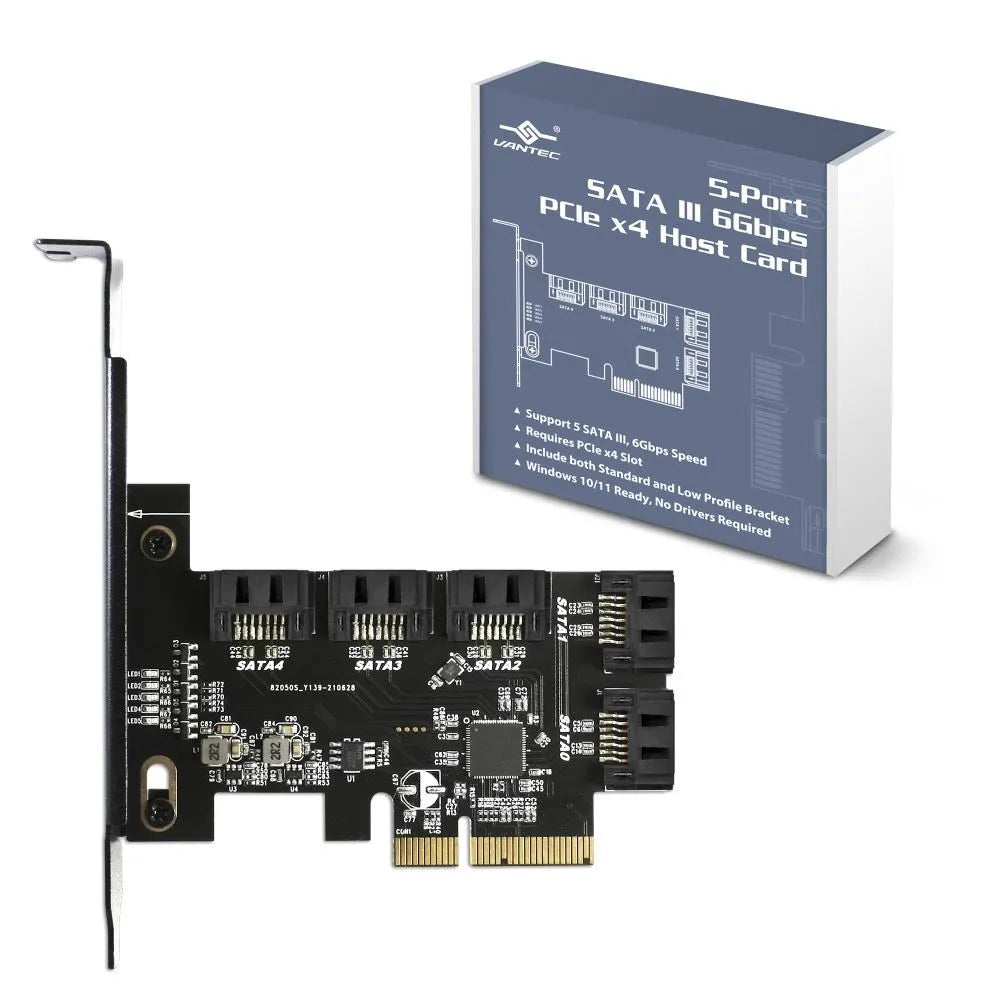 Vantec 5-Port SATA III 6Gbps PCIe x4 Host Card