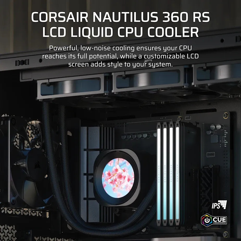 NAUTILUS 360 RS LCD Liquid CPU Cooler – 2.1 IPS LCD Screen RS120 Fans 360 mm Radiator LGA 1851/1700 AMD® AM5/AM4