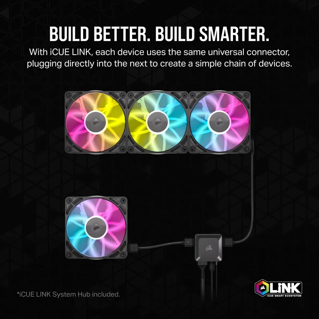 Corsair iCUE LINK RX120 RGB, Fan, 12 cm, 400 RPM, 2100 RPM, 36 dB, 73.5 cfm