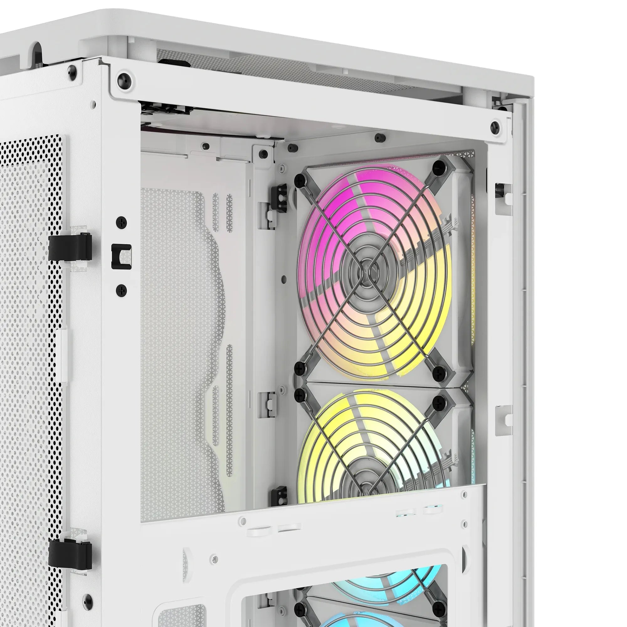 Corsair 2000D RGB Airflow, Small Form Factor (SFF), PC, White, Mini-ITX, Mesh, Tempered glass, Multi