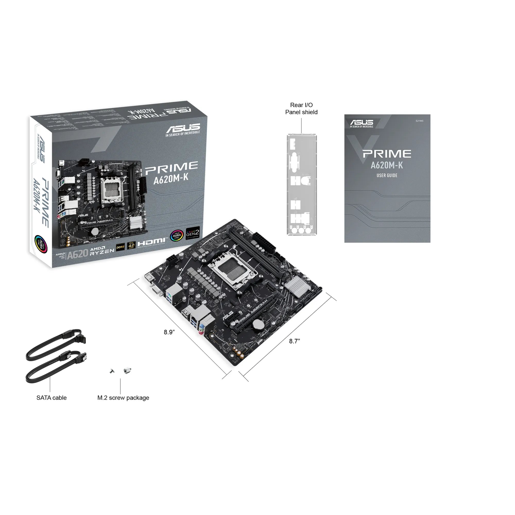 AM5; 2 x DIMM slots; Max. 96GB; DDR5; 1 x PCIe 4.0 x16; 1 x PCIe 3.0 x1; 1 x M.2; 4xSATA; 1xVGA; 1xHDMI.