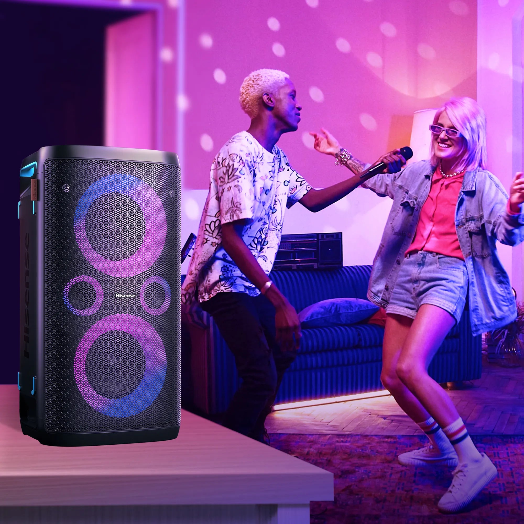 Hisense PartyRocker One HP100, 2.0 channels, 5.71 cm (2.25"), 13.3 cm (5.25"), 300 W, 40 - 20000 Hz, Wired & Wireless