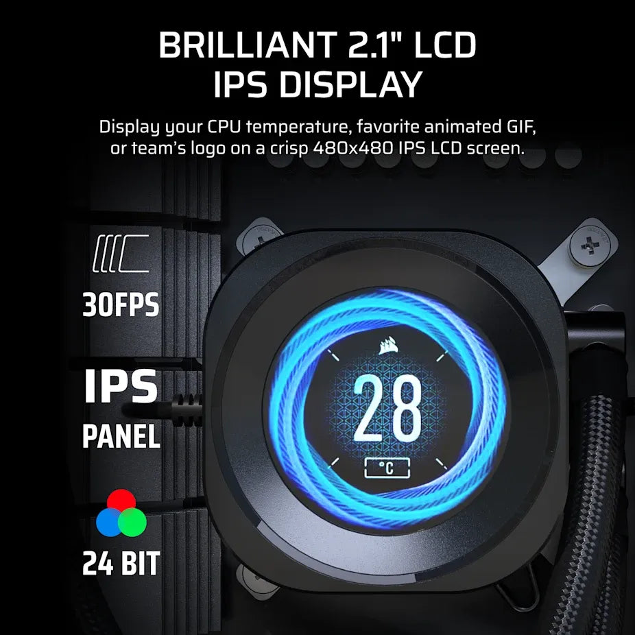 NAUTILUS 360 RS LCD Liquid CPU Cooler – 2.1 IPS LCD Screen RS120 Fans 360 mm Radiator LGA 1851/1700 AMD® AM5/AM4