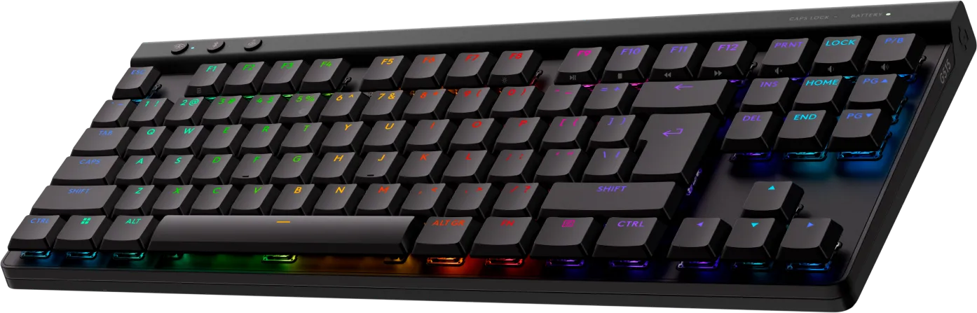 Logitech G 920-012538, Wired & Wireless, USB + RF Wireless + Bluetooth, Mechanical, QWERTY, RGB LED, Black