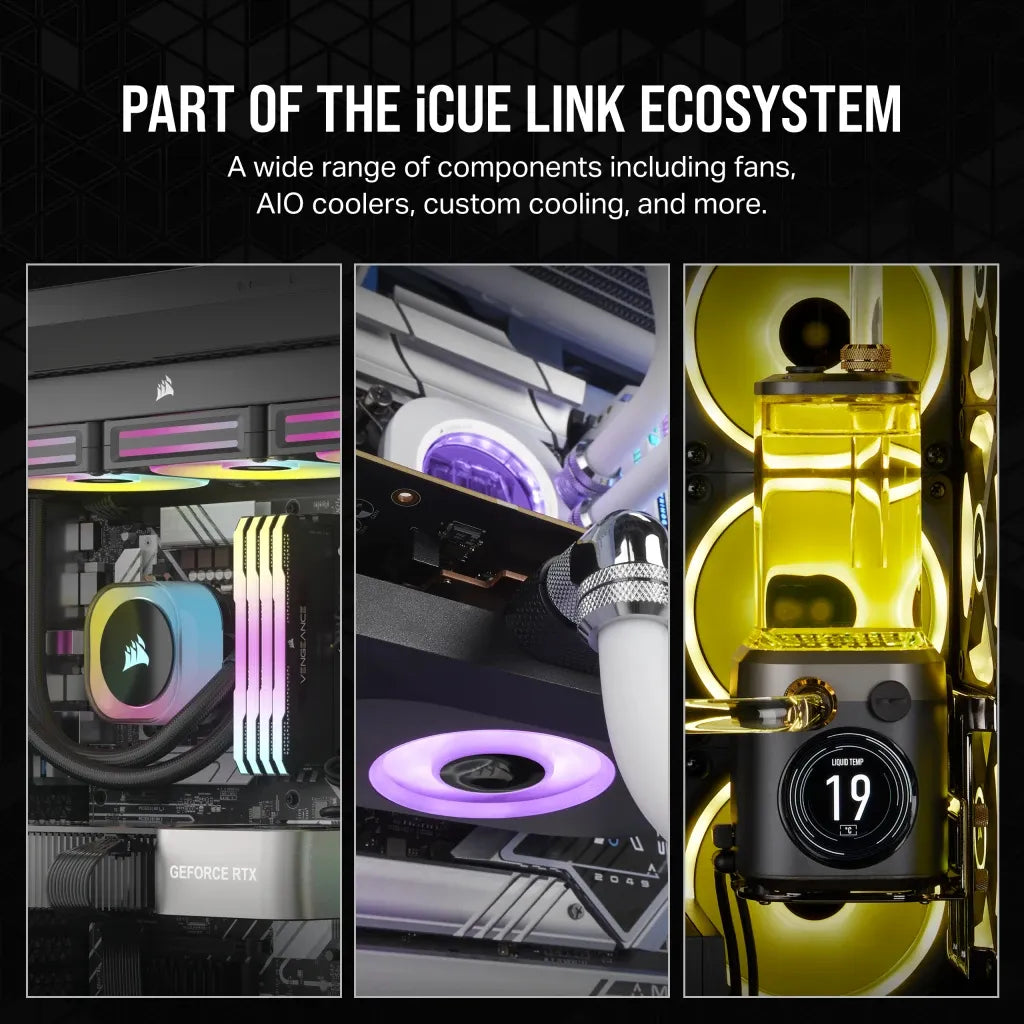 Corsair iCUE LINK RX120 RGB, Fan, 12 cm, 400 RPM, 2100 RPM, 36 dB, 73.5 cfm