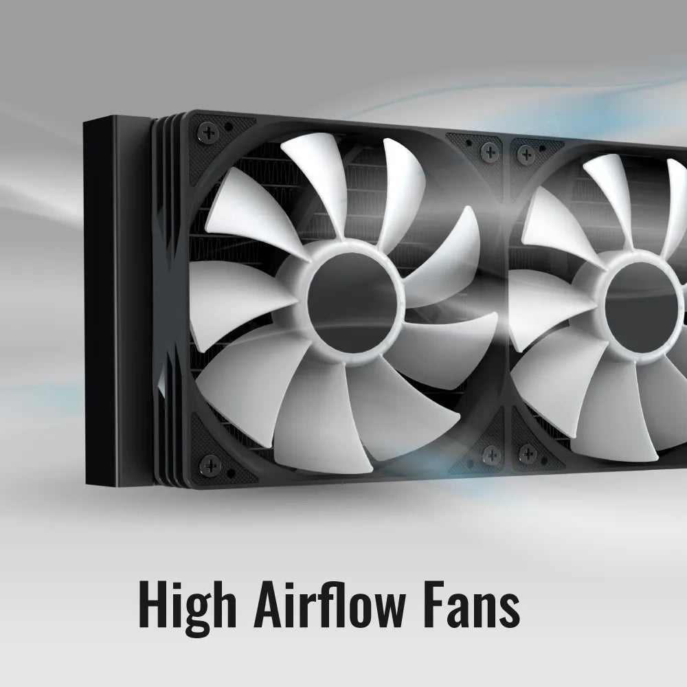 Aerocol Abyss L240 White with digital display - 240mm ARGB Liquid Cooler - Intel LGA1851/LGA1700   - AMD AM4/AM5. .