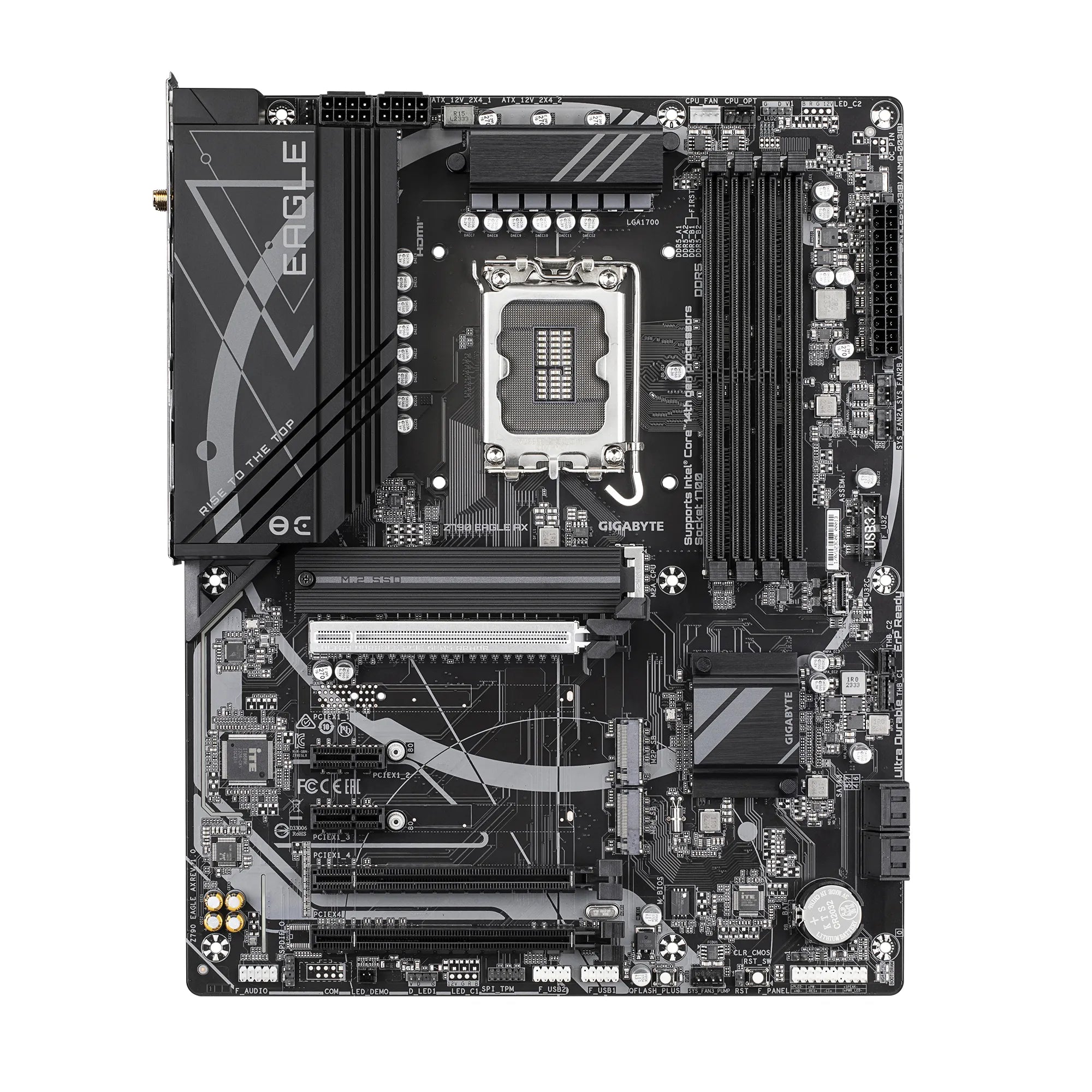 Gigabyte Z790 EAGLE AX Motherboard - Supports Intel Core 14th Gen CPUs, 12+1+１Phases Digital VRM, up to 7600MHz DDR5 (OC), 3xPCIe 4.0 M.2, Wi-Fi 6E, 2.5GbE LAN, USB 3.2 Gen 2, Intel, LGA 1700, Intel® Celeron®, Intel® Core™ i3, Intel® Core™ i5, Intel® Core™ i7, Intel® Core™ i9,..., LGA 1700, 192 GB, DDR5-SDRAM