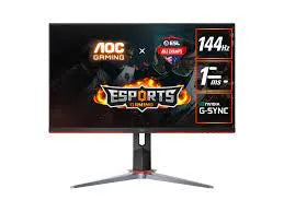 AOC-27G4 Monitor 27” W IPS FHD 16:9 180Hz: Flat 250nits; 3FL HAS; 4 Year Carry-in Warranty