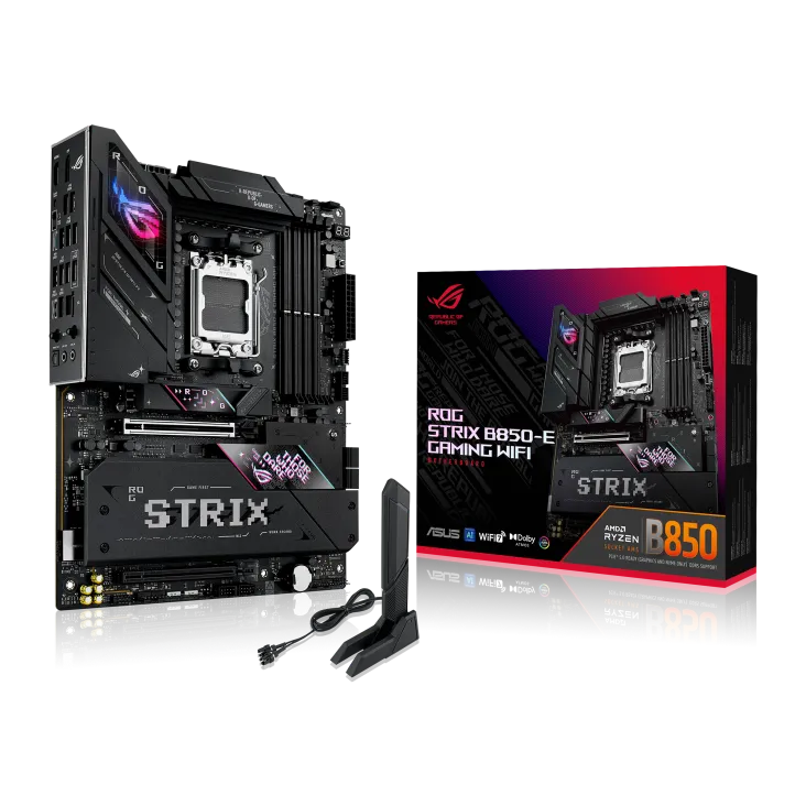 ASUS ROG STRIX B850-E GAMING WIFI, AMD, Socket AM5, AMD Ryzen 7000 Series, AMD Ryzen 8000 Series, AMD Ryzen 9000 Series, Socket AM5, DDR5-SDRAM, 192 GB