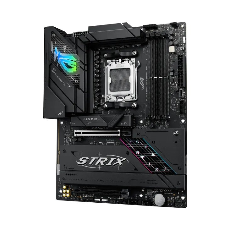 ASUS ROG STRIX B850-F GAMING WIFI, AMD, Socket AM5, AMD Ryzen 7000 Series, AMD Ryzen 8000 Series, AMD Ryzen 9000 Series, Socket AM5, DDR5-SDRAM, 192 GB