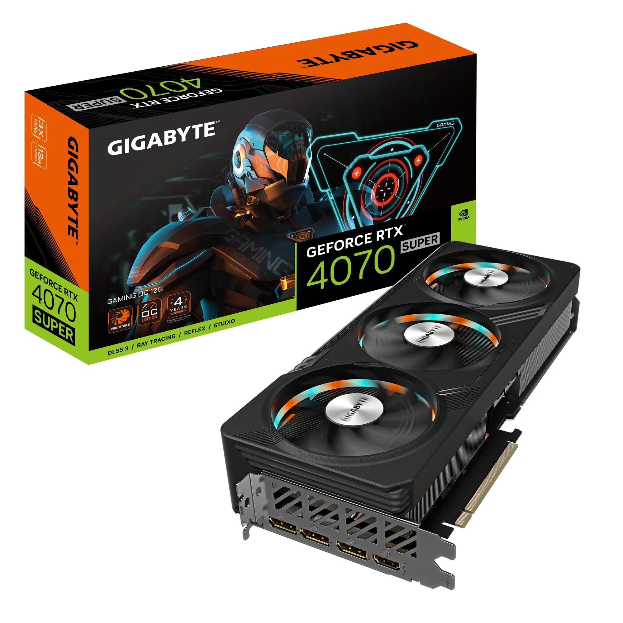 Gigabyte GAMING GeForce RTX 4070 SUPER OC 12G, GeForce RTX 4070 SUPER, 12 GB, GDDR6X, 192 bit, 7680 x 4320 pixels, PCI Express 4.0