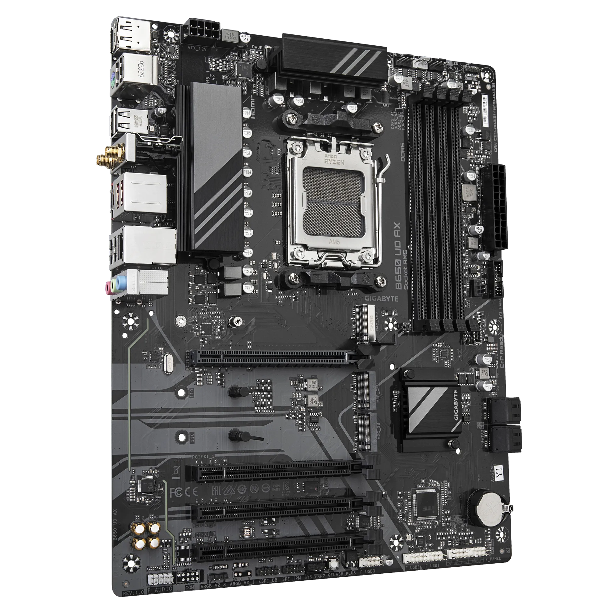 GIGABYTE AMD B650 UD for AMD AM5; 4x Dual DDR5; 3x M2; HDMI; DP. 