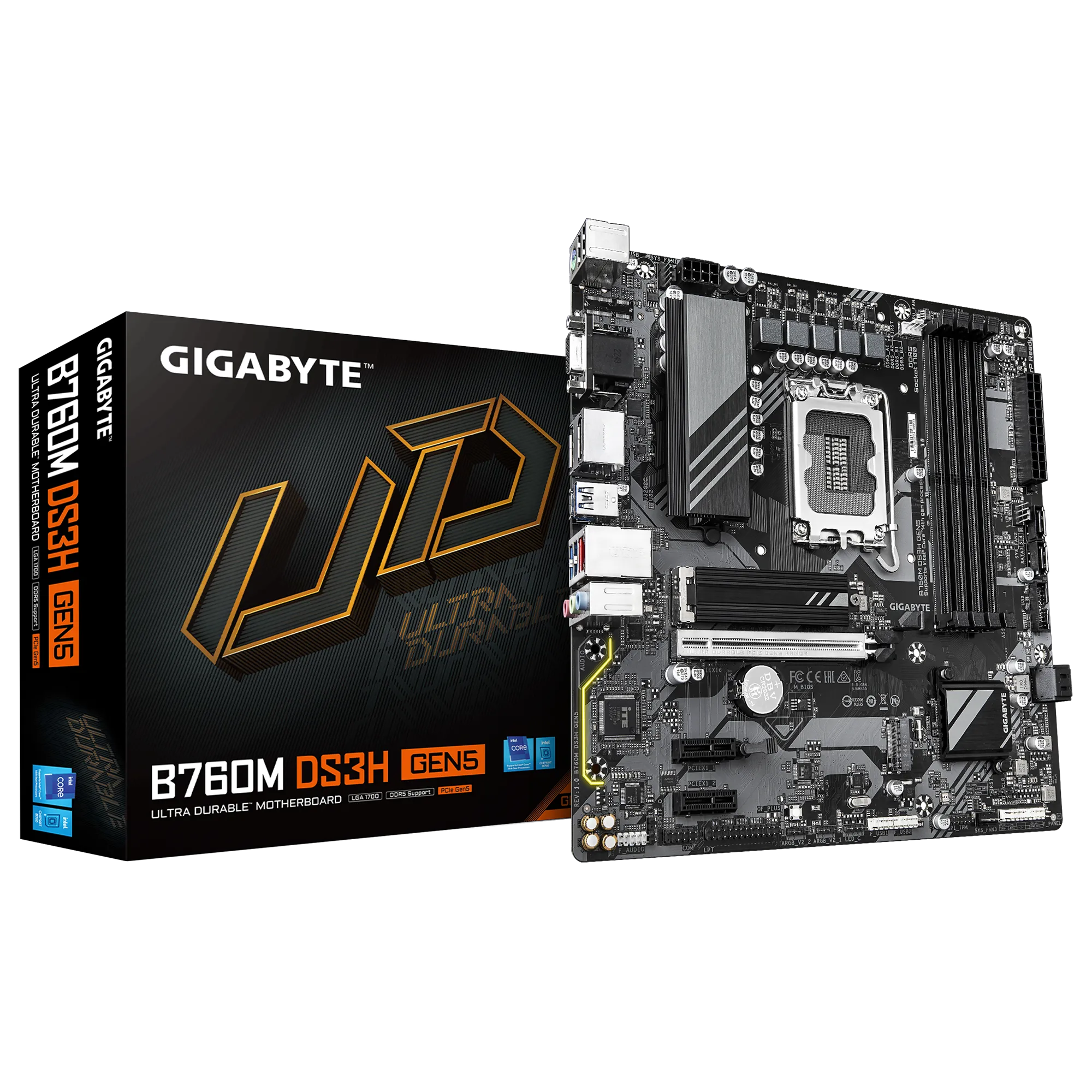 GIGABYTE Intel® B760 Chipset for LGA 1700; 4x DDR5; 2x M2; VGA/HDMI/DP x2; mATX