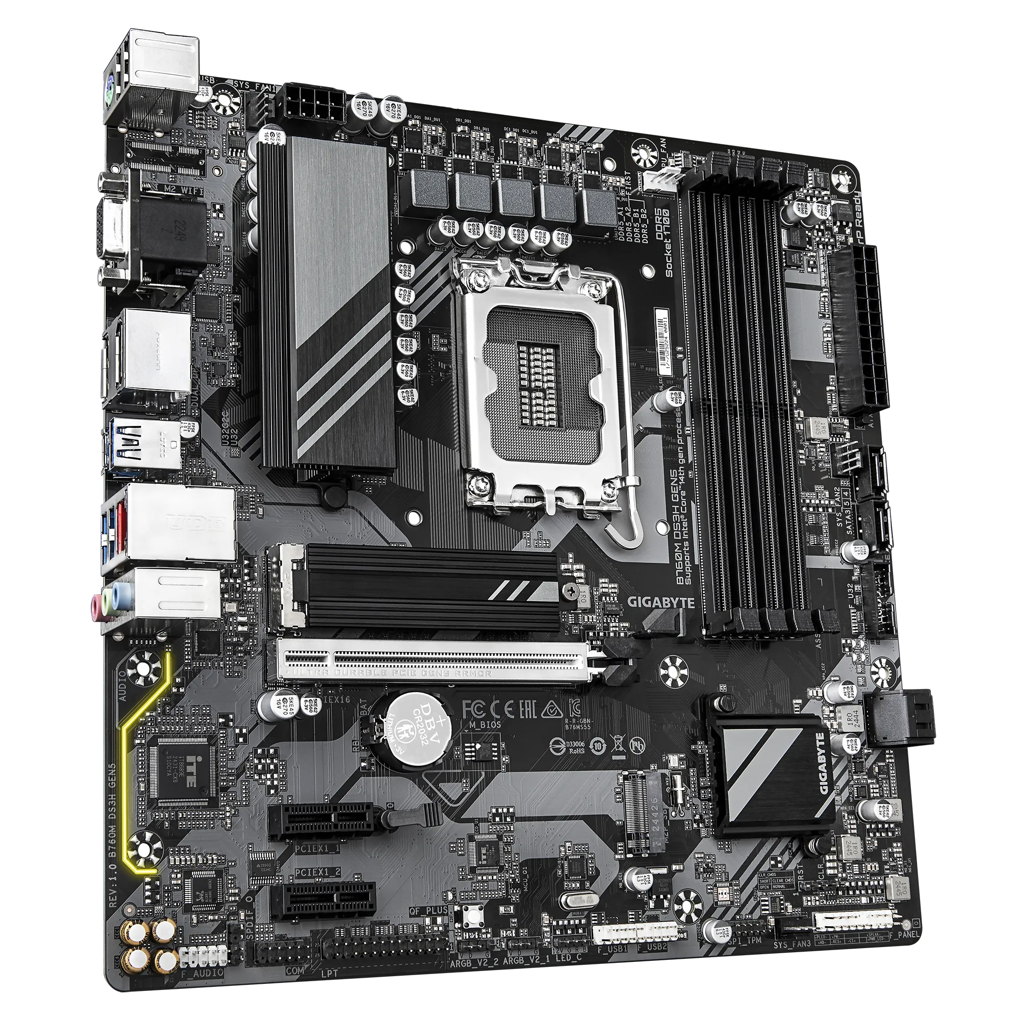 GIGABYTE Intel® B760 Chipset for LGA 1700; 4x DDR5; 2x M2; VGA/HDMI/DP x2; mATX