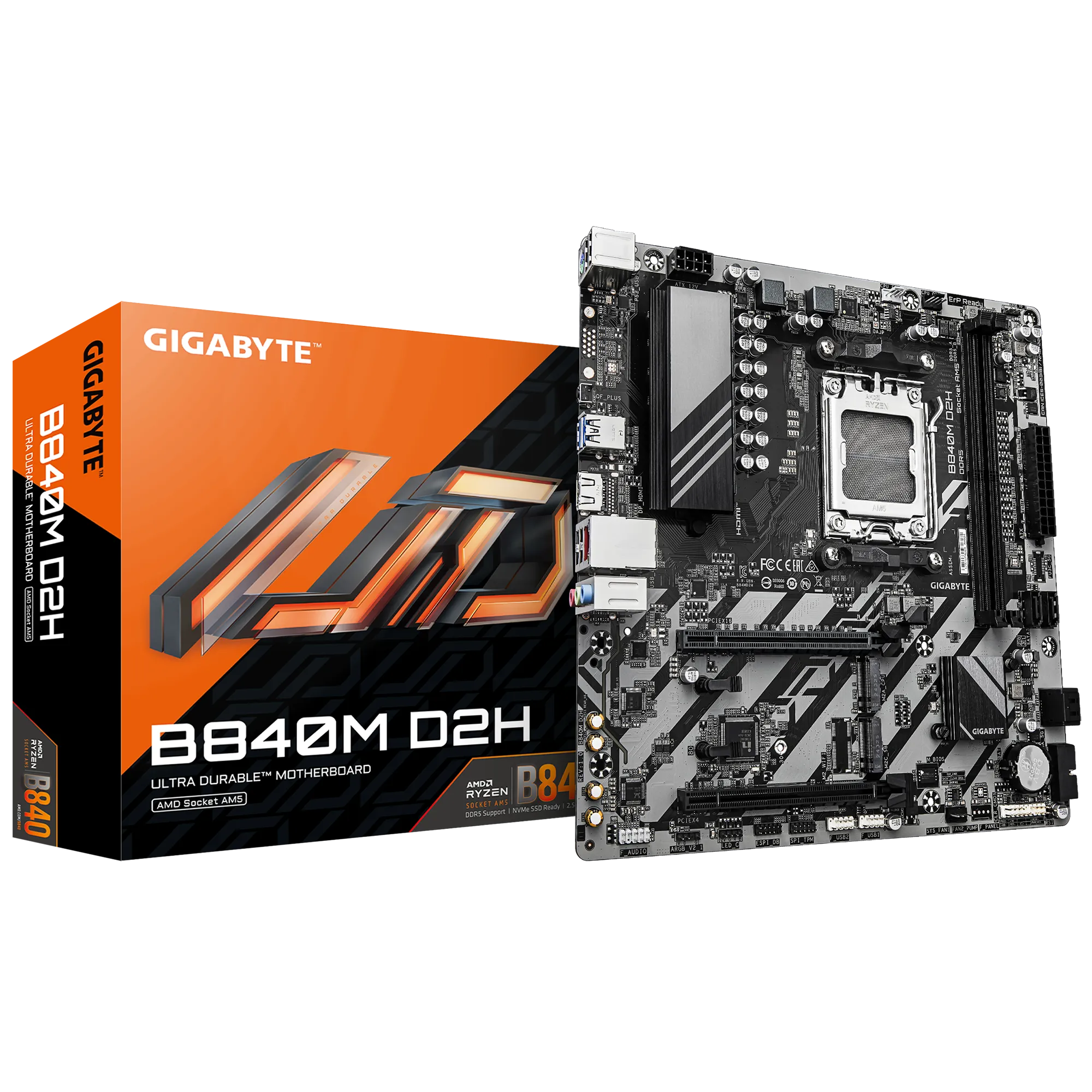 GIGABYTE AMD B840 Chipset for AMD AM5; 2x Dual DDR5; 2x M2; 1x HDMI