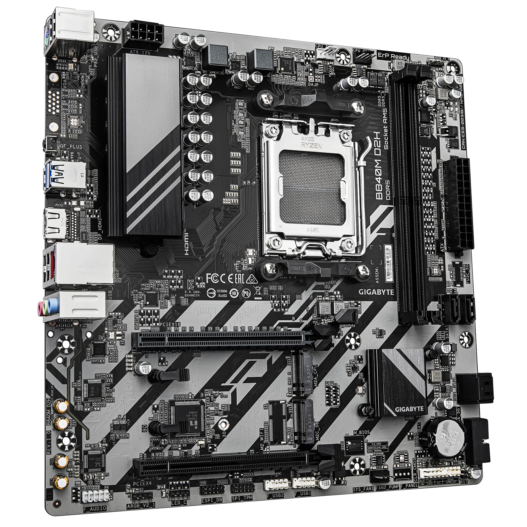GIGABYTE AMD B840 Chipset for AMD AM5; 2x Dual DDR5; 2x M2; 1x HDMI