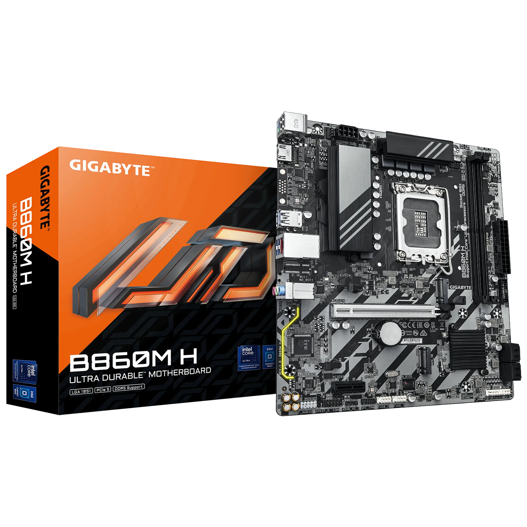 GIGABYTE Intel® B860 Chipset for LGA 1851; 2x DDR5; 2x M2; HDMI; mATX