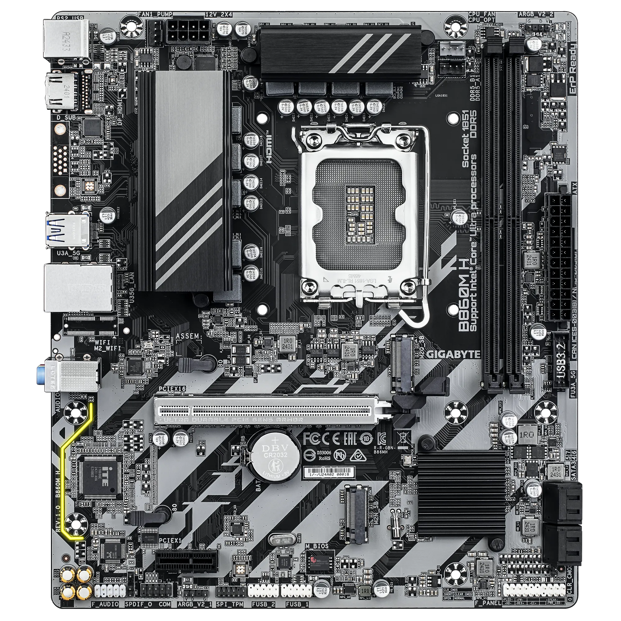 GIGABYTE Intel® B860 Chipset for LGA 1851; 2x DDR5; 2x M2; HDMI; mATX