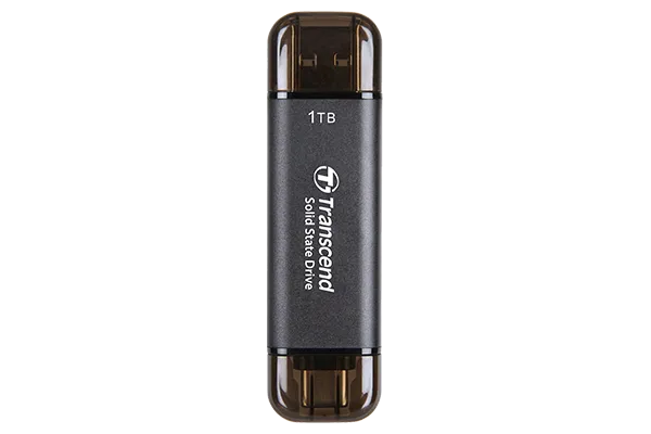 Transcend ESD310C, 1 TB, USB Type-A to USB Type-C, USB 3.2 Gen 2x2, 1050 MB/s, Black