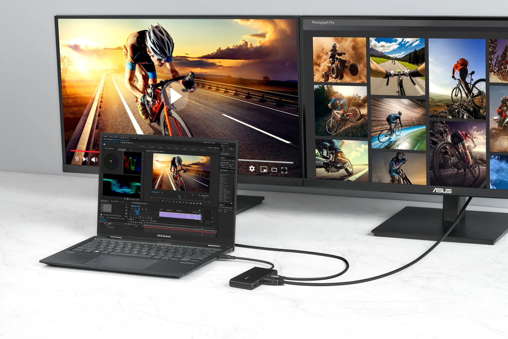 ASUS Dock|DC201|DUAL 4K|USB-C Dock|Up to 100w Power delivery|RJ45|Dual 4K 60 Hz (HDMI 2.1 + USB-C with DP 1.4)|Single display: 4