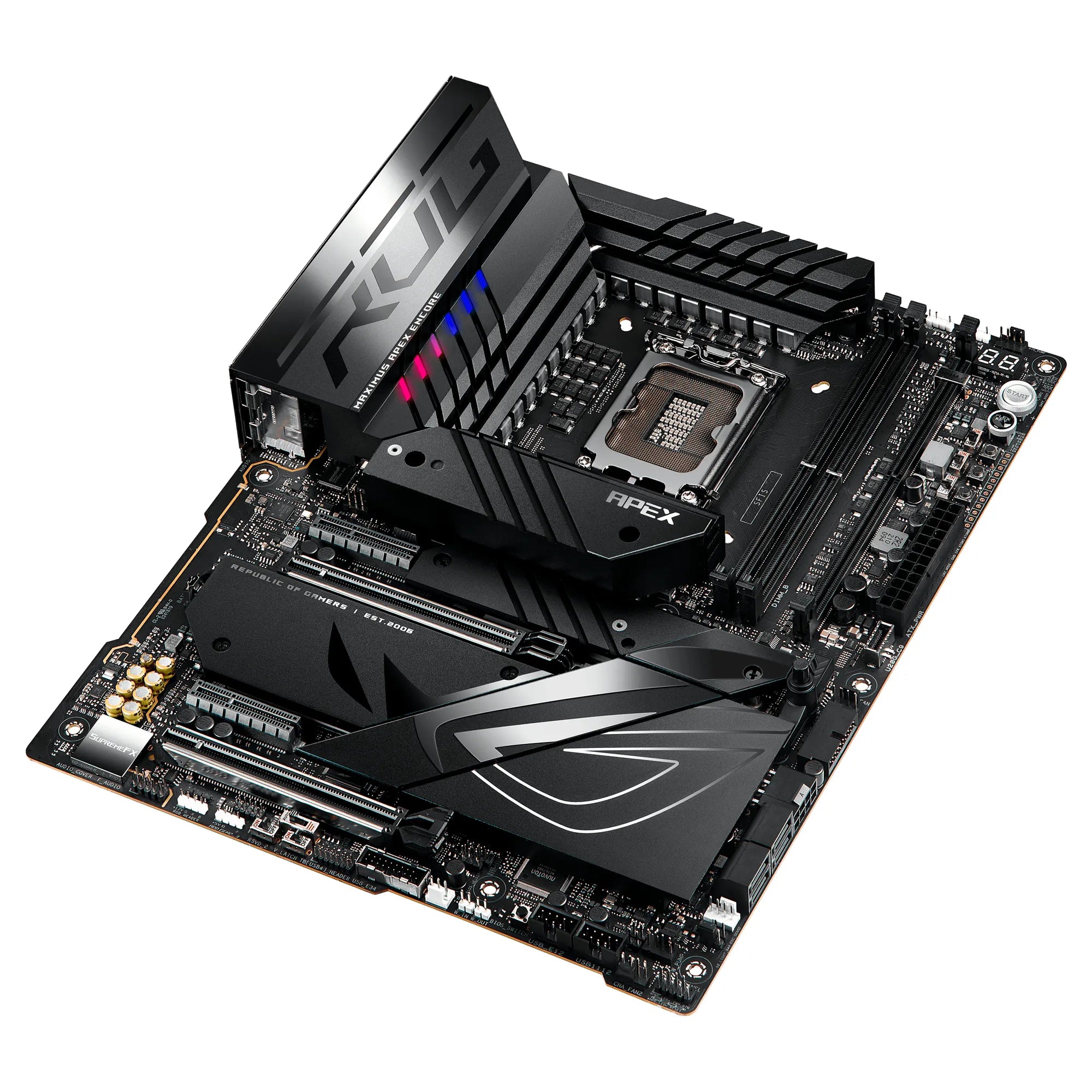 ASUS ROG MAXIMUS Z790 APEX ENCORE, Intel, LGA 1700, Intel® Celeron®, Intel® Core™ i3, Intel® Core™ i5, Intel® Core™ i7, Intel® Core™ i9,..., DDR5-SDRAM, 96 GB, DIMM