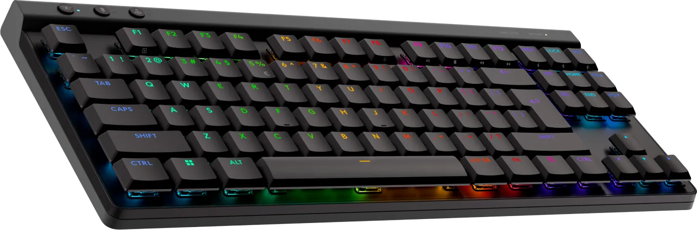 Logitech G 920-012538, Wired & Wireless, USB + RF Wireless + Bluetooth, Mechanical, QWERTY, RGB LED, Black