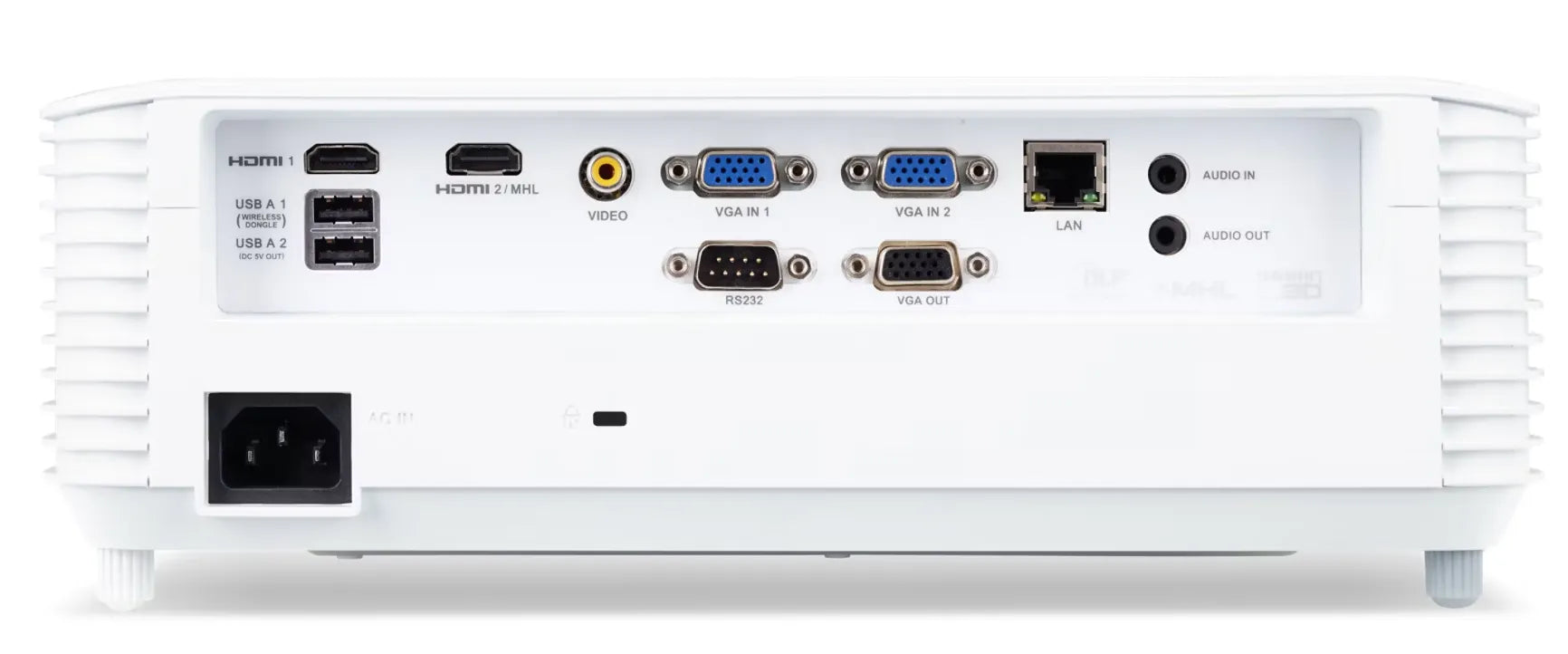 Acer S1386WHN, 3600 ANSI lumens, DLP, WXGA (1280x800), 20000:1, 16:10, 4:3, 16:9