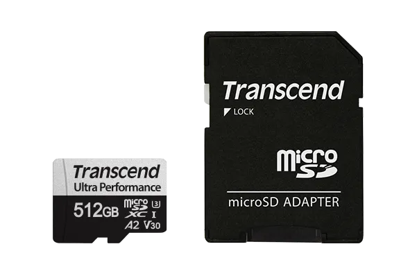 Transcend USD340S, 512 GB, MicroSDXC, Class 10, UHS-I, 160 MB/s, 125 MB/s