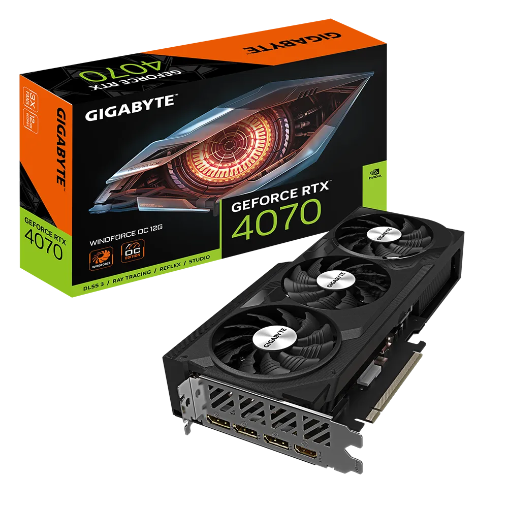 GIGABYTE GV-N4070WF3OC-12GD, GeForce RTX 4070, 12 GB, GDDR6X, 192 bit, 7680 x 4320 pixels, PCI Express 4.0